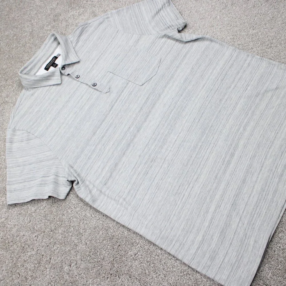 Banana Republic Performance Pique‎ Polo Shirt Mens XL Gray Cotton Stretch S/S